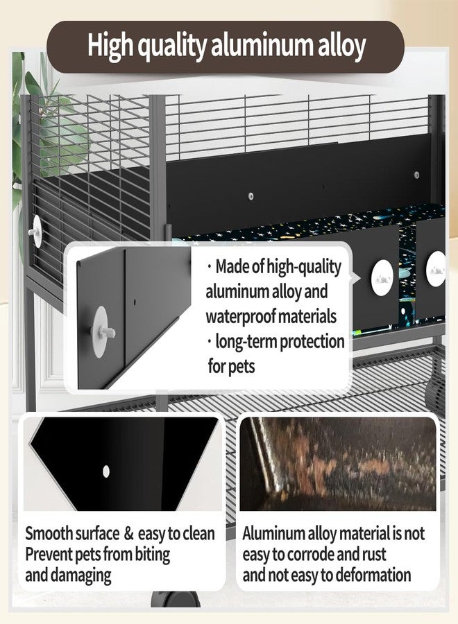 YKD Aluminum Alloy Urine Guard & Scatter Guard for Ferret Nation & Critter Nation Cages, Easy Install Poop Guard to Contain Mess, Keep Floor Clean for Ferrets, Chinchillas, Rats (Single Layer Set) - Image 5